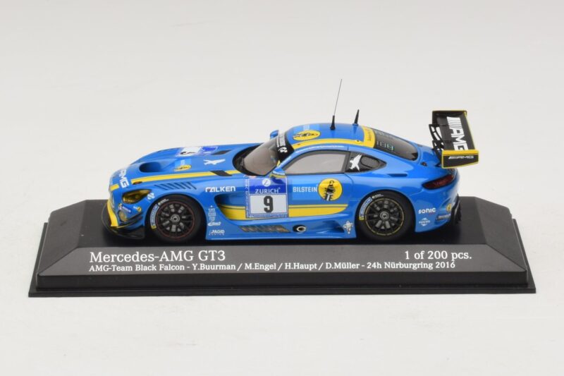 Mercedes AMG GT3 Black Falcon #9 Y. Buurman / M. Engel 24 Hours of Nurburgring 2016 Minichamps 1:43 Mercedes AMG GT3 Black Falcon #9 Y. Buurman / M. Engel 24 Hours of Nurburgring 2016 Minichamps 1:43 437163009 Metal