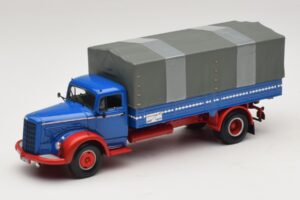 Mercedes L 315 Samochód Skrzyniowy Niebiesko-Czerwony Minichamps 1:43 439034420 Metal
