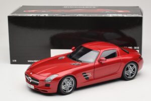 Mercedes SLS AMG C197 Czerwony Metalik Minichamps 1:18 100039020 Metal — zdjęcie 8 z 8