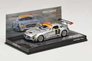 Mercedes SLS AMG GT3 #7 Black Falcon Jager / Seyffarth 24 Hours of Dubai 2011 Minichamps 1:43 437110307 Metal — zdjęcie 2 z 5