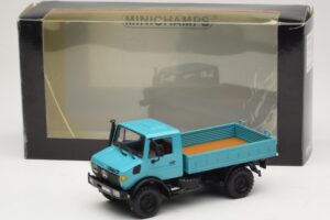 Mercedes Unimog 1300 L Samochód Skrzyniowy Niebieski Minichamps 1:43 439033020 Metal — zdjęcie 6 z 6
