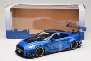 Nissan GT-R R35 Liberty Walk Work T2 Niebieski Metalik Solido 1:18 S1805801 Metal — zdjęcie 6 z 6