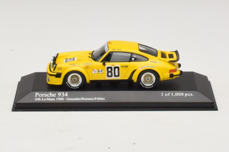 Porsche 911 934 #80 Gonzalez / Romero 24 Hours of Le Mans 1980 Minichamps 1:43 400806480 Metal