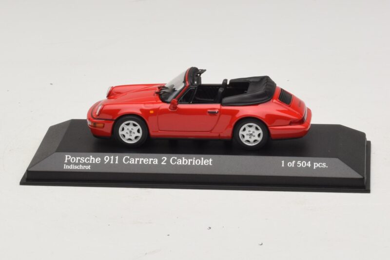 Porsche 911 964 Carrera 2 Cabriolet Czerwony Minichamps 1:43 Porsche 911 964 Carrera 2 Cabriolet Czerwony Minichamps 1:43 430067330 Metal
