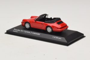 Porsche 911 964 Carrera 2 Cabriolet Czerwony Minichamps 1:43 430067330 Metal — zdjęcie 3 z 4