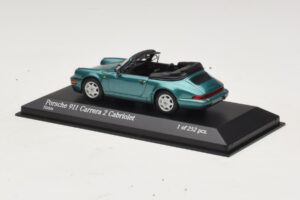 Porsche 911 964 Carrera 2 Cabriolet Turkusowy Minichamps 1:43 430067332 Metal — zdjęcie 3 z 4