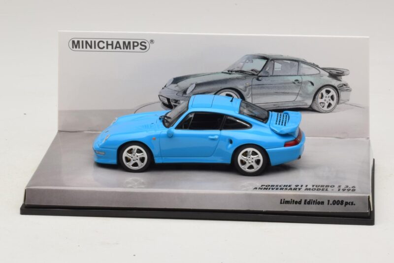 Porsche 911 996 Turbo S 3.6 Edycja Rocznicowa Niebieski Minichamps 1:43 436069270 Metal