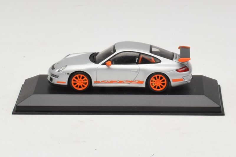 Porsche 911 997 GT3 RS Srebrny Pomarańczowy Minichamps 1:43 403066013 Metal