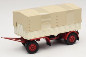 Przyczepa Ciężarowa Plandeka Biały Czerwony Minichamps 1:43 439159096 Metal