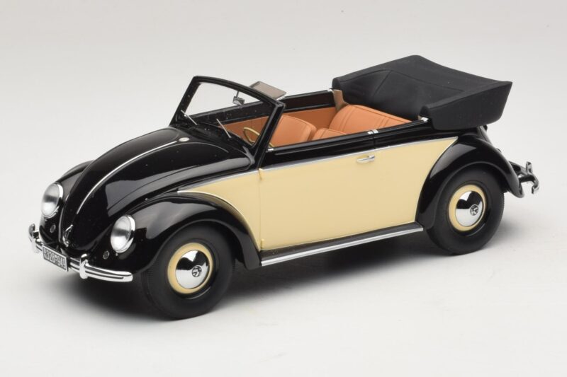 Volkswagen Beetle Kabriolet Czarny Kremowy Minichamps 1:18 107054131 Żywica
