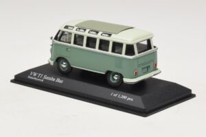Volkswagen T1 Samba Bus Turkusowo-Niebieski Biały Minichamps 1:43 430052306 Metal — zdjęcie 3 z 4