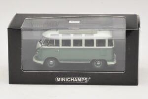 Volkswagen T1 Samba Bus Turkusowo-Niebieski Biały Minichamps 1:43 430052306 Metal — zdjęcie 4 z 4