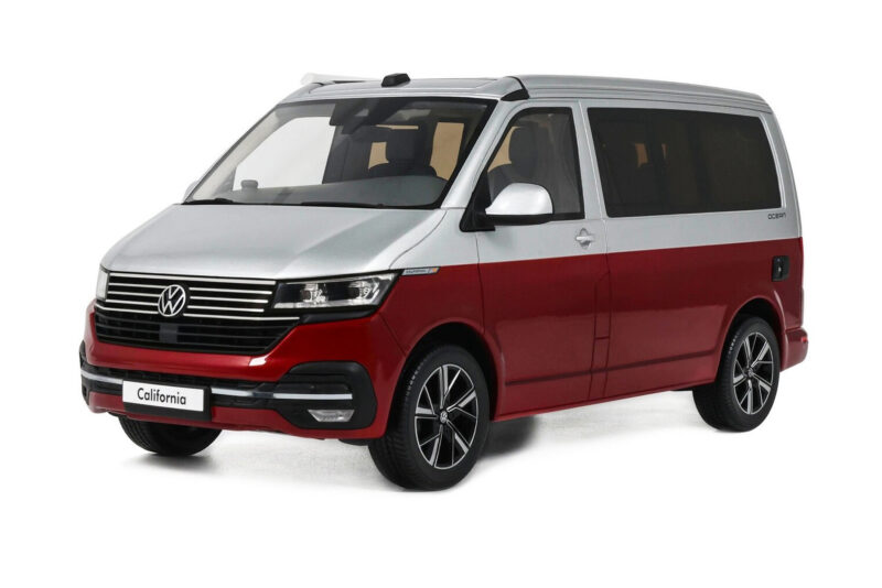 Volkswagen T6.1 California Ocean Tornado Red / Reflex Silver Otto 1:18 OT1342 Żywica