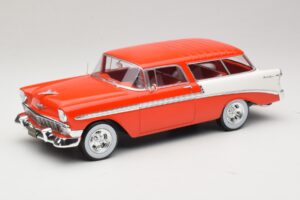 Chevrolet Bel Air Nomad Custom Jasnoczerwony & Biały KK-Scale 1:18 KKDC181291 Metal