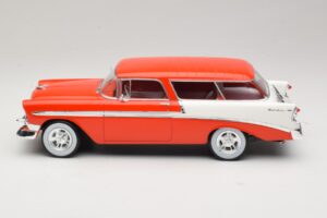 Chevrolet Bel Air Nomad Custom Jasnoczerwony & Biały KK-Scale 1:18 KKDC181291 Metal — zdjęcie 3 z 6