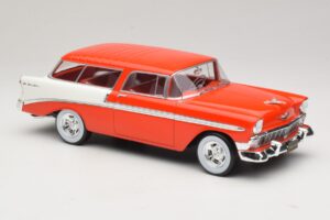 Chevrolet Bel Air Nomad Custom Jasnoczerwony & Biały KK-Scale 1:18 KKDC181291 Metal — zdjęcie 4 z 6