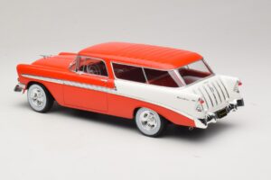 Chevrolet Bel Air Nomad Custom Jasnoczerwony & Biały KK-Scale 1:18 KKDC181291 Metal — zdjęcie 5 z 6