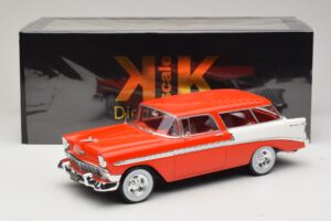 Chevrolet Bel Air Nomad Custom Jasnoczerwony & Biały KK-Scale 1:18 KKDC181291 Metal — zdjęcie 6 z 6
