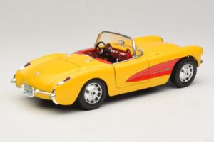 Chevrolet Corvette C1 Kabriolet Żółty Czerwony Bburago 1:18 3034-M2 Metal — zdjęcie 3 z 8