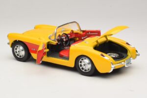 Chevrolet Corvette C1 Kabriolet Żółty Czerwony Bburago 1:18 3034-M2 Metal — zdjęcie 5 z 8