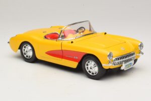 Chevrolet Corvette C1 Kabriolet Żółty Czerwony Bburago 1:18 3034-M2 Metal — zdjęcie 6 z 8