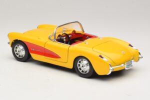 Chevrolet Corvette C1 Kabriolet Żółty Czerwony Bburago 1:18 3034-M2 Metal — zdjęcie 7 z 8