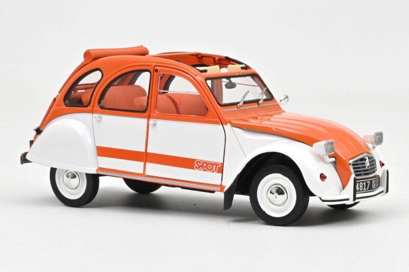 Citroen 2CV Spot Pomarańczowy & Biały Norev 1:18 181473 Metal