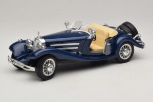 Mercedes 500K Roadster Niebieski Bburago 1:20 3070 Metal — zdjęcie 2 z 8