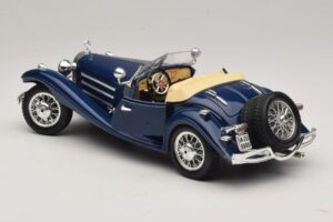 Mercedes 500K Roadster Niebieski Bburago 1:20 3070 Metal — zdjęcie 5 z 8