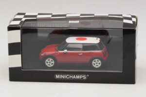 Mini Cooper One R50 Czerwony Z Japońską Flagą Minichamps 1:43 MINI034 Metal — zdjęcie 5 z 5