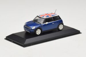 Mini Cooper S R53 Niebieski Z Flagą Brytyjską Minichamps 1:43 MINI026 Metal — zdjęcie 2 z 4
