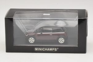 Mini Cooper S R53 Ciemnoczerwony Z Czarnym Dachem Minichamps 1:43 MINI028 Metal — zdjęcie 5 z 5