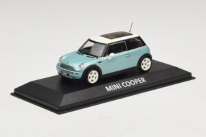 Mini Cooper S R53 Jasnoniebieski Metalik Z Panoramicznym Dachem Minichamps 1:43 MINI018 Metal — zdjęcie 2 z 4