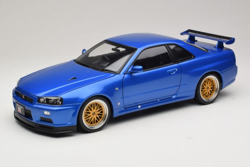 Nissan Skyline GT-R R34 V-Spec II Niebieski Metalik BBS Felgi KK-Scale 1:12 KKDC120211-2 Metal