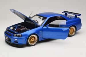 Nissan Skyline GT-R R34 V-Spec II Niebieski Metalik BBS Felgi KK-Scale 1:12 KKDC120211-2 Metal — zdjęcie 2 z 8