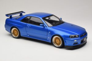 Nissan Skyline GT-R R34 V-Spec II Niebieski Metalik BBS Felgi KK-Scale 1:12 KKDC120211-2 Metal — zdjęcie 6 z 8
