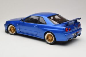 Nissan Skyline GT-R R34 V-Spec II Niebieski Metalik BBS Felgi KK-Scale 1:12 KKDC120211-2 Metal — zdjęcie 7 z 8