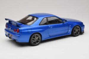 Nissan Skyline GT-R R34 V-Spec II Niebieski Metalik OEM Felgi KK-Scale 1:12 KKDC120211-1 Metal — zdjęcie 3 z 8