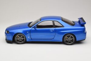 Nissan Skyline GT-R R34 V-Spec II Niebieski Metalik OEM Felgi KK-Scale 1:12 KKDC120211-1 Metal — zdjęcie 4 z 8