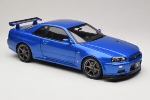 Nissan Skyline GT-R R34 V-Spec II Niebieski Metalik OEM Felgi KK-Scale 1:12 KKDC120211-1 Metal — zdjęcie 6 z 8
