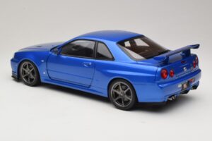 Nissan Skyline GT-R R34 V-Spec II Niebieski Metalik OEM Felgi KK-Scale 1:12 KKDC120211-1 Metal — zdjęcie 7 z 8