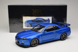 Nissan Skyline GT-R R34 V-Spec II Niebieski Metalik OEM Felgi KK-Scale 1:12 KKDC120211-1 Metal — zdjęcie 8 z 8