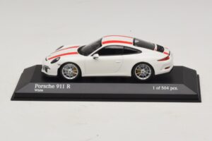 Porsche 911 991.1 R Biały Z Czerwonymi Pasami Minichamps 1:43 410066220 Metal — zdjęcie 2 z 6