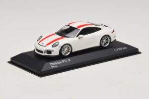 Porsche 911 991.1 R Biały Z Czerwonymi Pasami Minichamps 1:43 410066220 Metal — zdjęcie 3 z 6