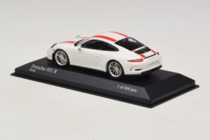 Porsche 911 991.1 R Biały Z Czerwonymi Pasami Minichamps 1:43 410066220 Metal — zdjęcie 4 z 6