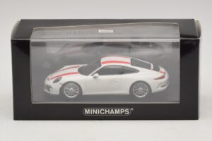 Porsche 911 991.1 R Biały Z Czerwonymi Pasami Minichamps 1:43 410066220 Metal — zdjęcie 6 z 6