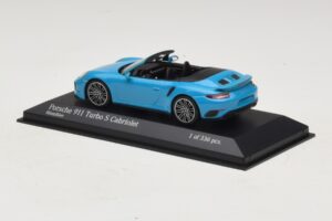 Porsche 911 991.1 Turbo S Kabriolet Niebieski Minichamps 1:43 410067182 Metal — zdjęcie 3 z 5