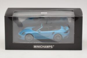 Porsche 911 991.1 Turbo S Kabriolet Niebieski Minichamps 1:43 410067182 Metal — zdjęcie 5 z 5