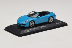 Porsche 911 991.2 Carrera 4 Kabriolet Niebieski Minichamps 1:43 410067232 Metal — zdjęcie 2 z 5